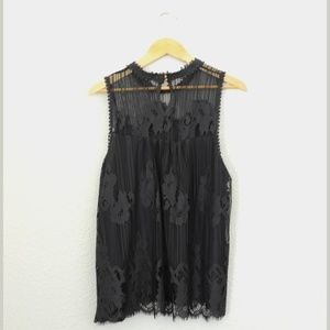 Taylor & Sage Sleeveless Charcoal Lace Top - XL